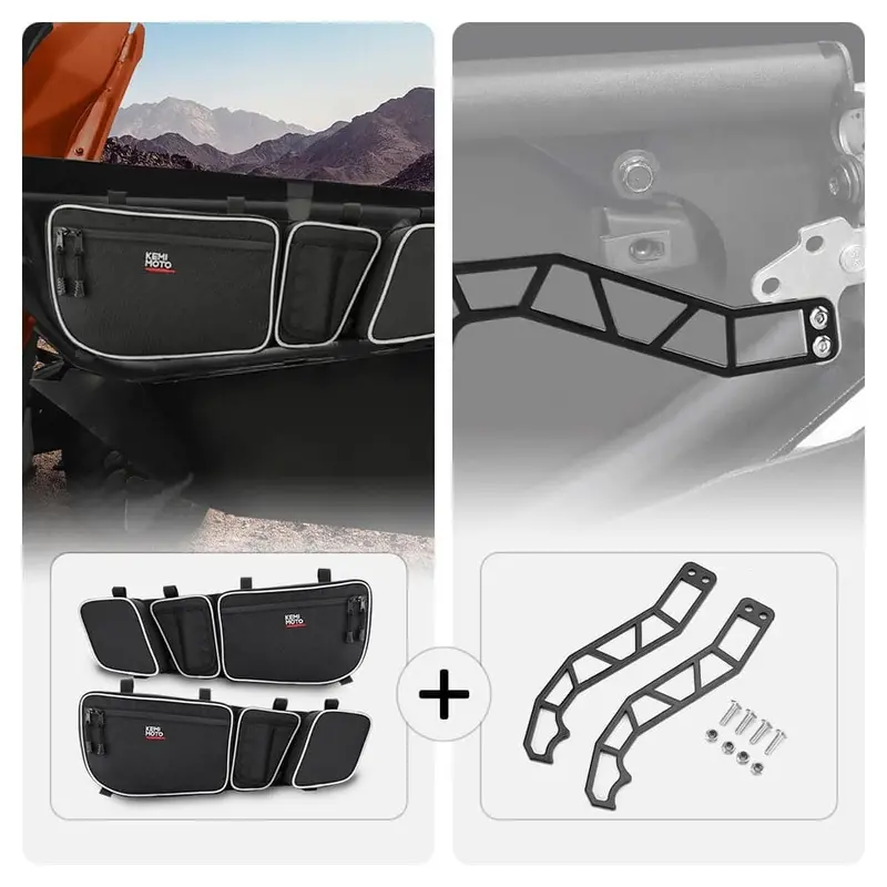 Kemimoto '17-'24 Can-Am Maverick X3 Front Door Bags & Door Handle 1