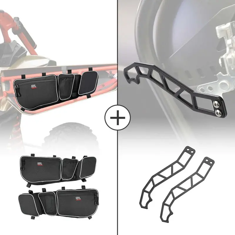 Kemimoto '17-'24 Can-Am Maverick X3 Front Door Bags & Door Handle 2