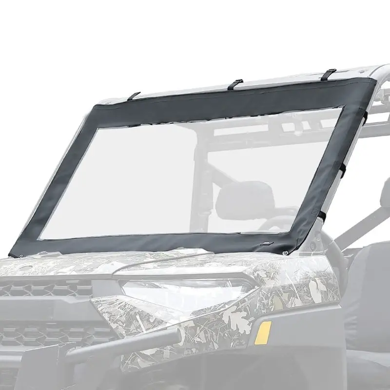 Kemimoto '17-'24 Polaris Ranger Xp 1000 Pvc Waterproof Panel Soft Front Windshield 1