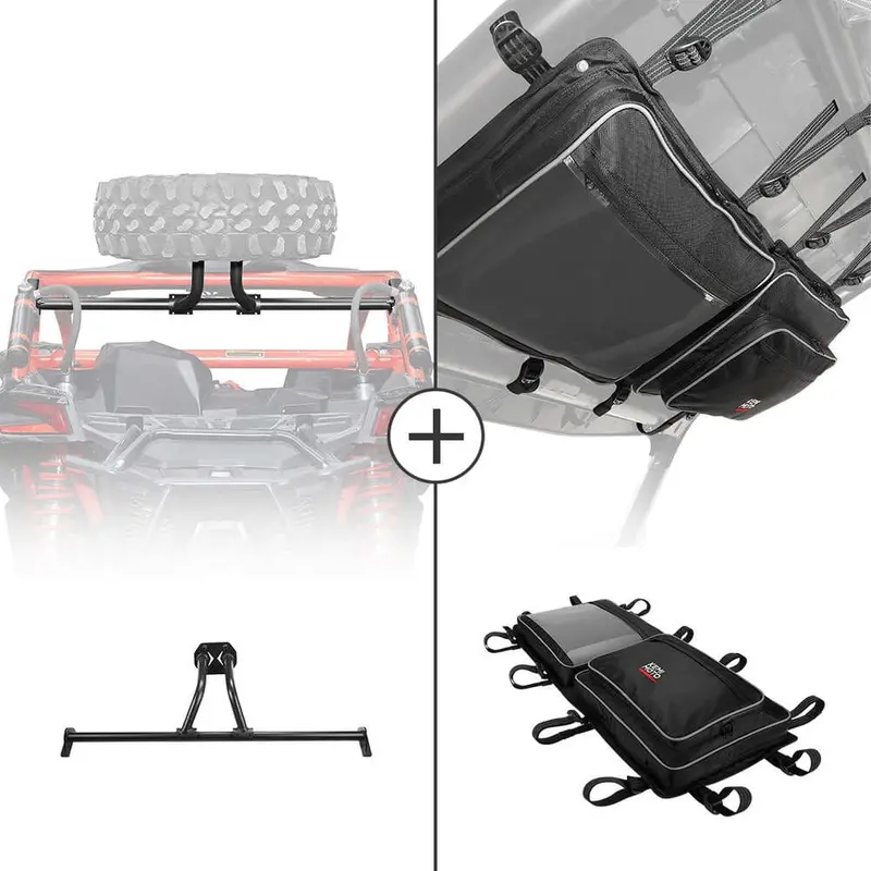 Kemimoto '17-'25 Can-Am Maverick X3 Max Center Storage Bag & Spare Tire Mount 1