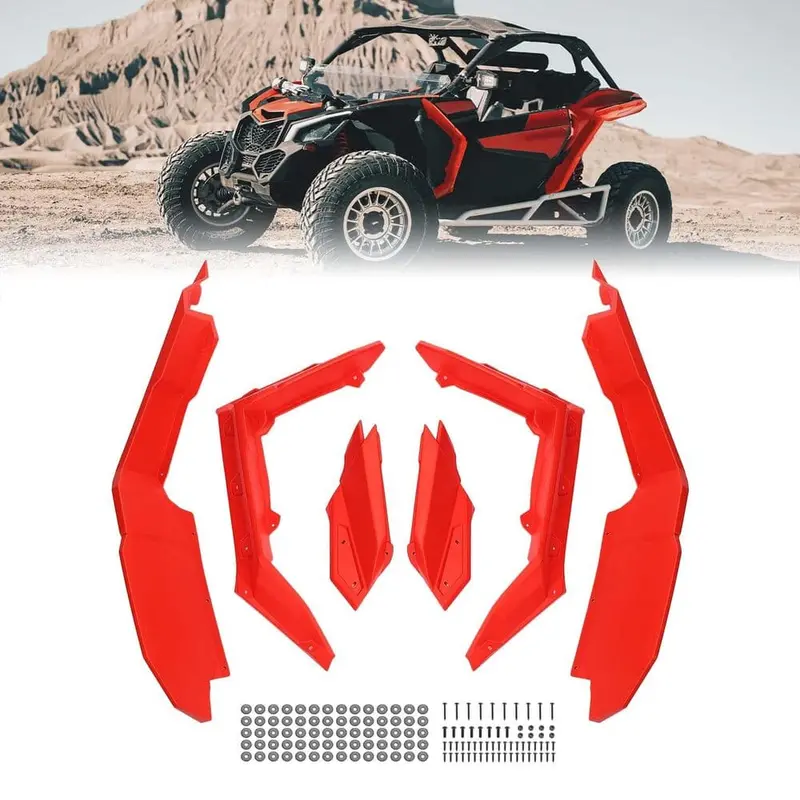 Kemimoto '17-'25 Can-Am Maverick X3 Red Fender Flares 1