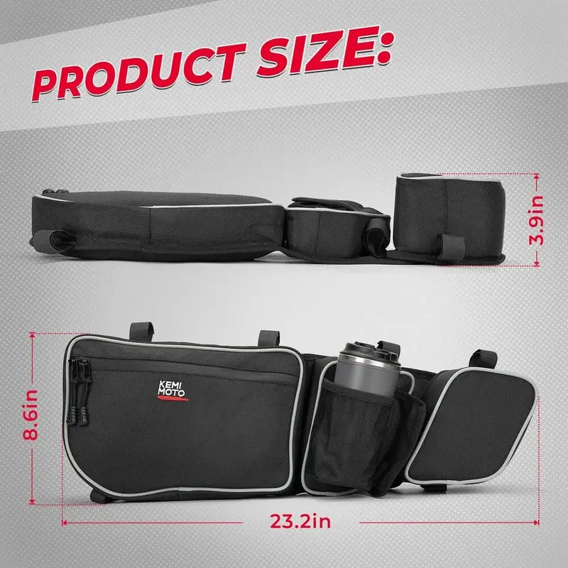 Kemimoto '17-'25 Can-Am Maverick X3 Storage Door Bags W/ Removable Knee Pad 2