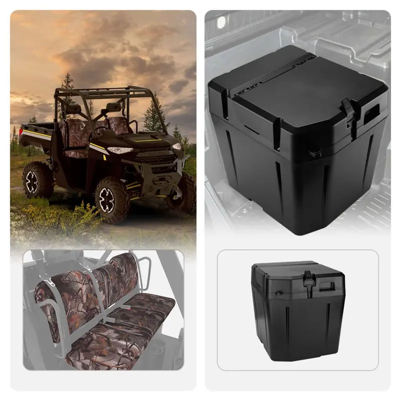 Kemimoto '18-'24 Polaris Ranger Xp 1000 Camouflage Seat Cover & Under Seat Storage Box 1