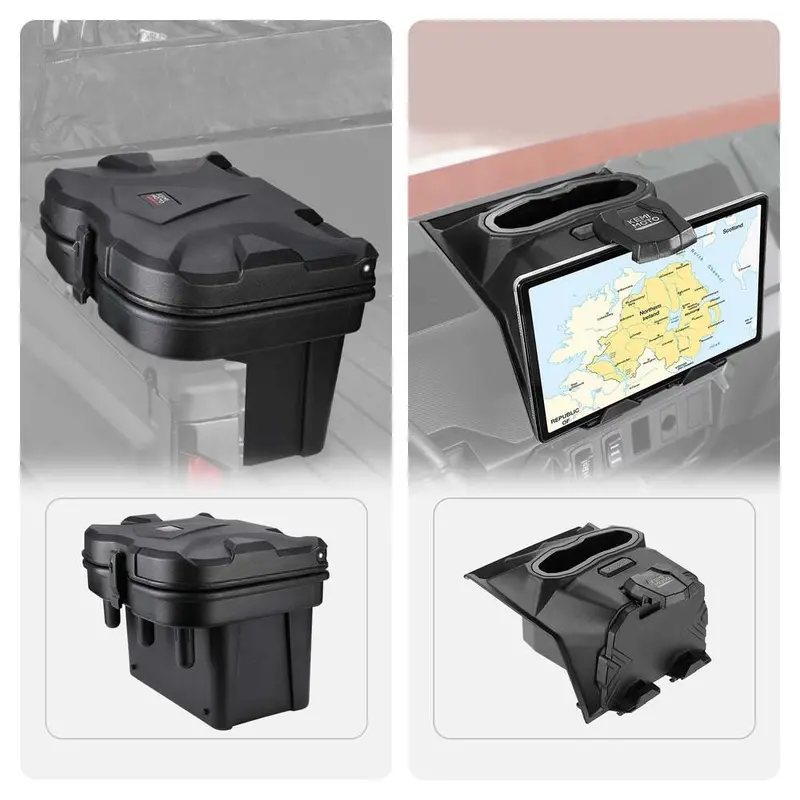 Kemimoto '18-'24 Polaris Ranger Xp 1000 Cargo Storage Device Bed Box & Tablet Holder 1