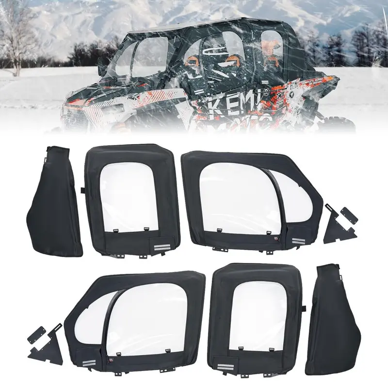 Kemimoto '19-'23 Polaris Rzr Xp 4 1000 Soft Upper Doors With Metal Door Frame 1
