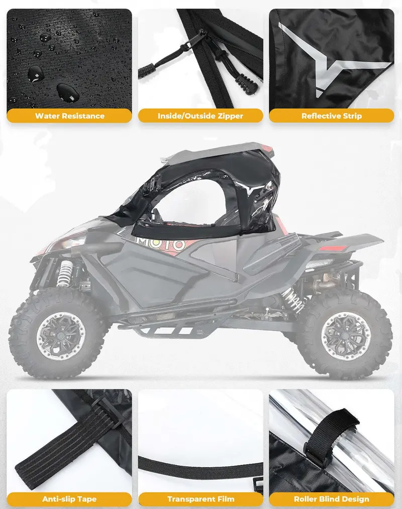 Kemimoto '20-'24 Cf Moto Zforce 950 Upper Windows Sof Cab Enclosure 2