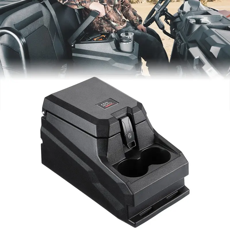 Kemimoto '20-'24 Polaris Ranger Xp 1000/ Crew Utv Bench Seat Center Console Box 1