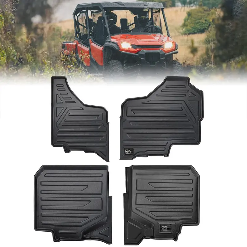 Kemimoto '23+ Honda Pioneer 1000-6 Anti Slip Liners Tpe All Weather Floor Mats - 4Pcs 1