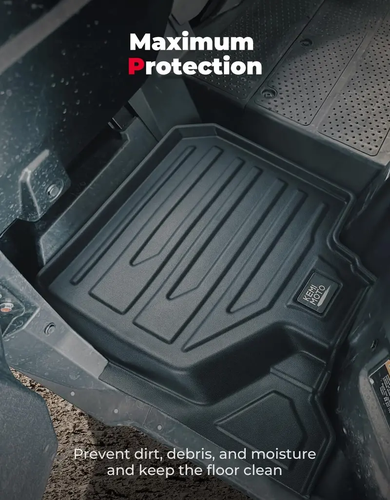 Kemimoto '23+ Honda Pioneer 1000-6 Anti Slip Liners Tpe All Weather Floor Mats - 4Pcs 2
