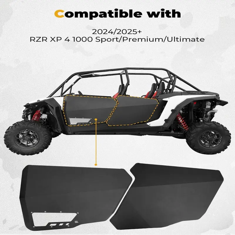 Kemimoto '24-'25 Polaris Rzr Xp 4 1000 Aluminum Half Door W/ Pc Window - 4 Pcs 2
