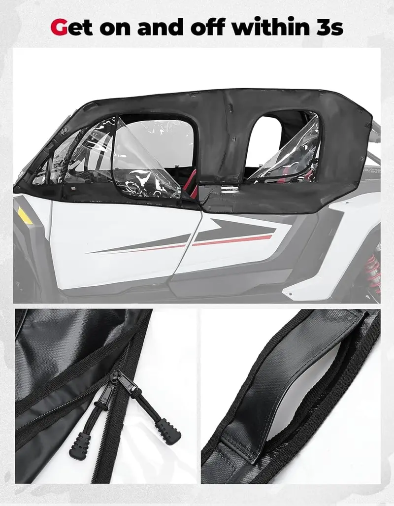Kemimoto '24-'25 Polaris Rzr Xp 4 1000 Soft Cab Enclosure Upper Doors 2