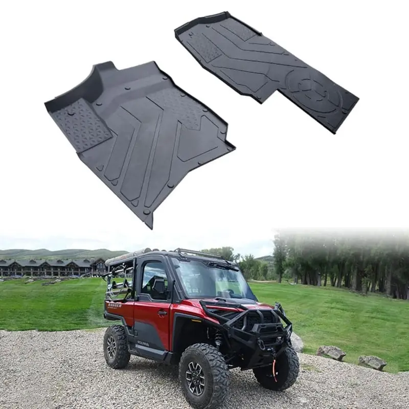 Kemimoto '24+ Polaris Ranger Xd 1500 Tpe Floor Mats 1
