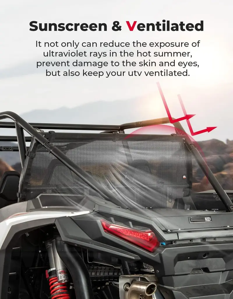 Kemimoto '24+ Polaris Rzr Xp 1000 Rear Window Net 2