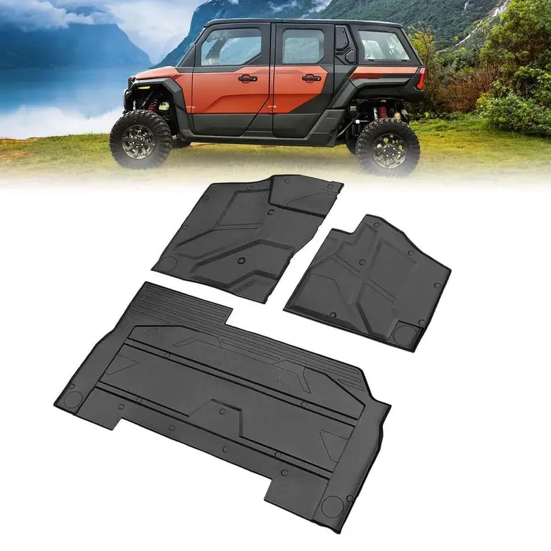 Kemimoto '24+ Polaris Xpedition Xp 5/Adv 5 Front & Rear Tpe Floor Mat 1
