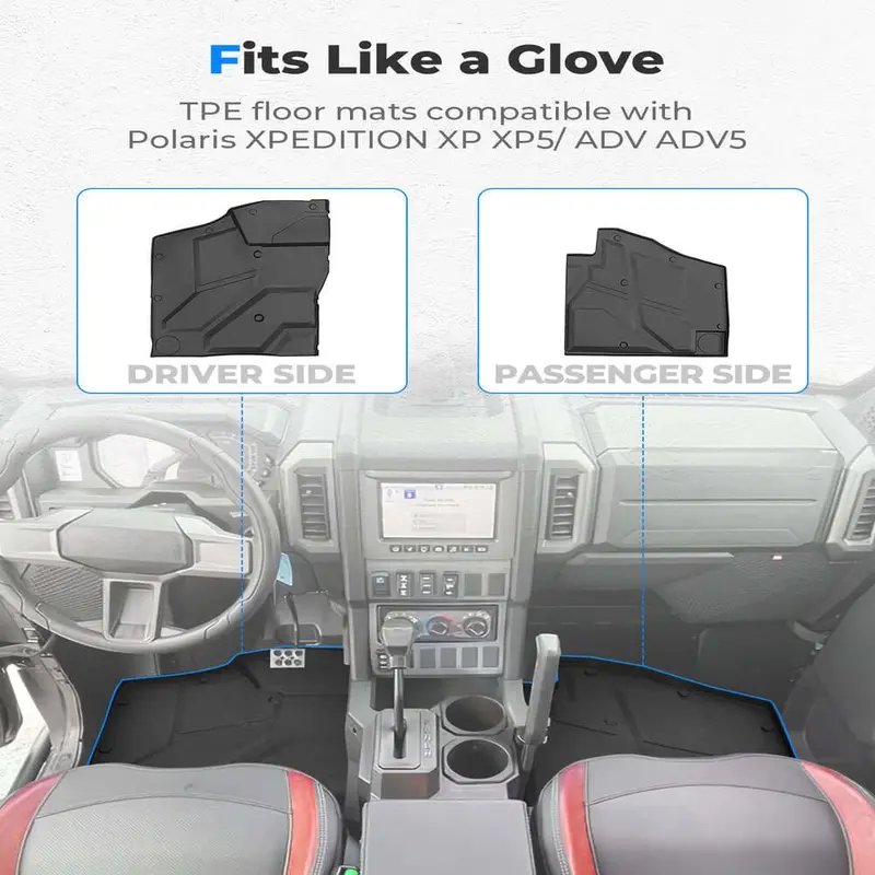 Kemimoto '24+ Polaris Xpedition Xp/Adv Front Tpe Floor Mat 2