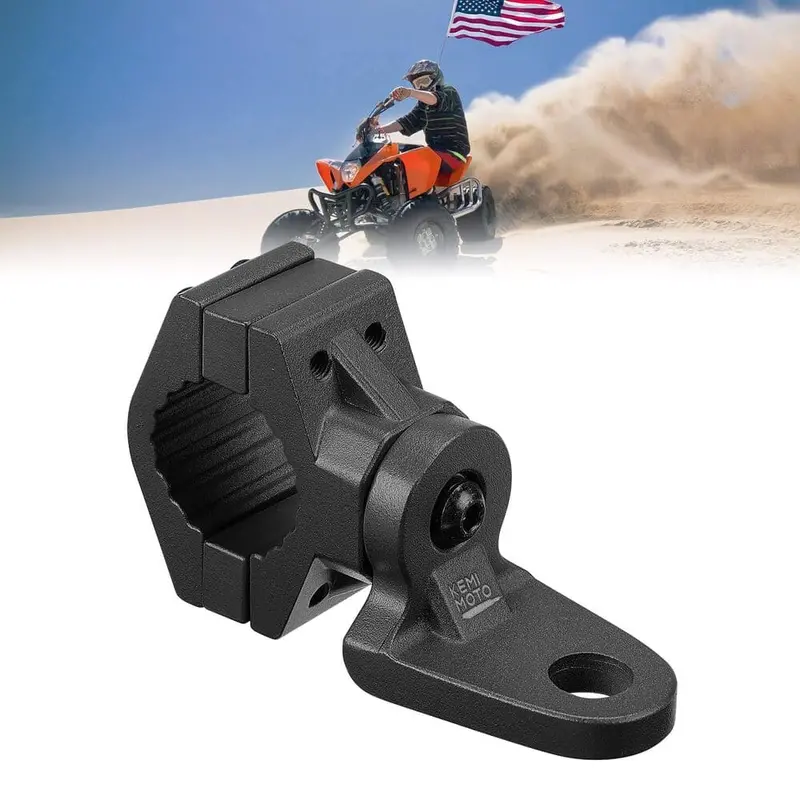 Kemimoto Atv/ Utv Whip Light / Flag Mounting Bracket 7/8"-9/8" Handlebar Rack Bars 1