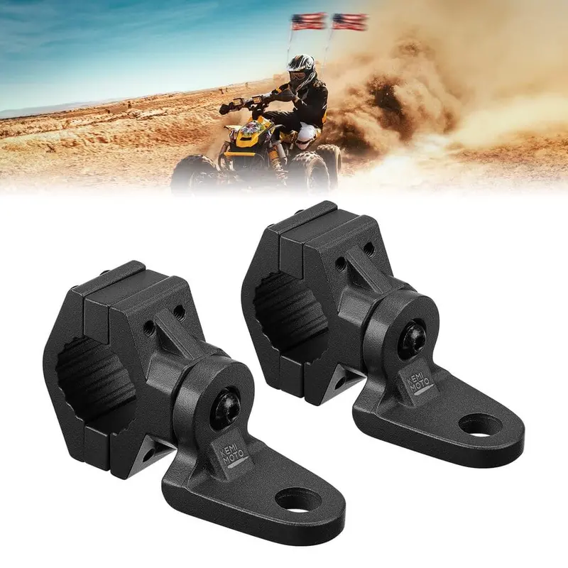 Kemimoto Atv/ Utv Whip Light / Flag Mounting Bracket 7/8"-9/8" Handlebar Rack Bars 4