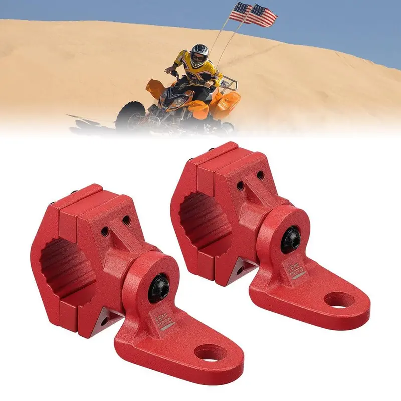 Kemimoto Atv/ Utv Whip Light / Flag Mounting Bracket 7/8"-9/8" Handlebar Rack Bars 6