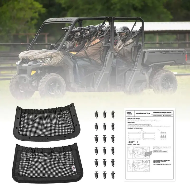 Kemimoto Can-Am Defender Max Utv Backrest Rear Storage Nets 2