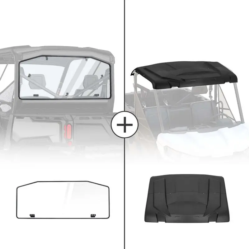 Kemimoto Can-Am Defender Rear Windshield & Hard Roof Top Plastic 1