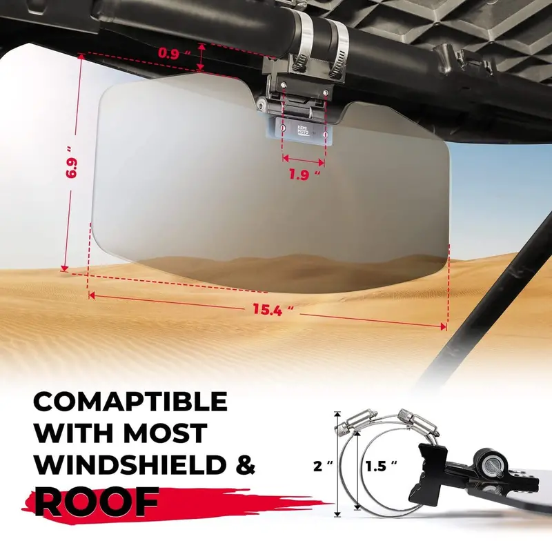 Kemimoto Can Am Maverick 1.5"-2" Roll Bars Utv Sun Visor Side X Side W/Windshield 2