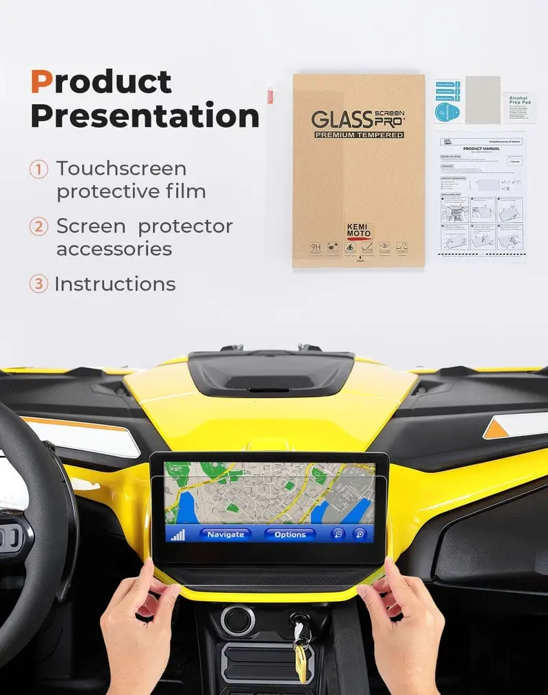 Kemimoto Can-Am Maverick R 10.5" × 4.9“ Screen Protector 2