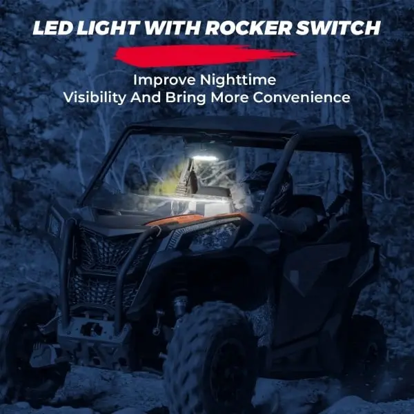 Kemimoto Can-Am Maverick Trail/ Sport/ Max/ Commander Led Center Rear Mirrors With Light 2