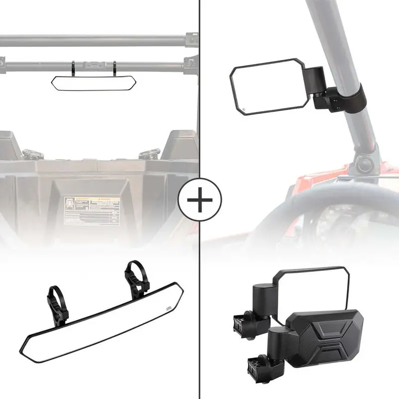 Kemimoto Can-Am Maverick X3 1.6"-2" Roll Bar Cage Rear View Mirror & Side Mirrors 1
