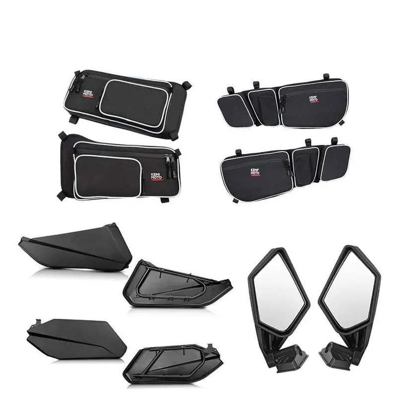 Kemimoto Can-Am Maverick X3 Door Bags & Rear Side Mirror Combo 1