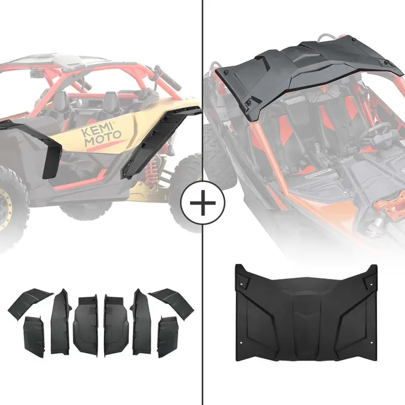 Kemimoto Can-Am Maverick X3 Extended Fender Flares & Hard Roof 1