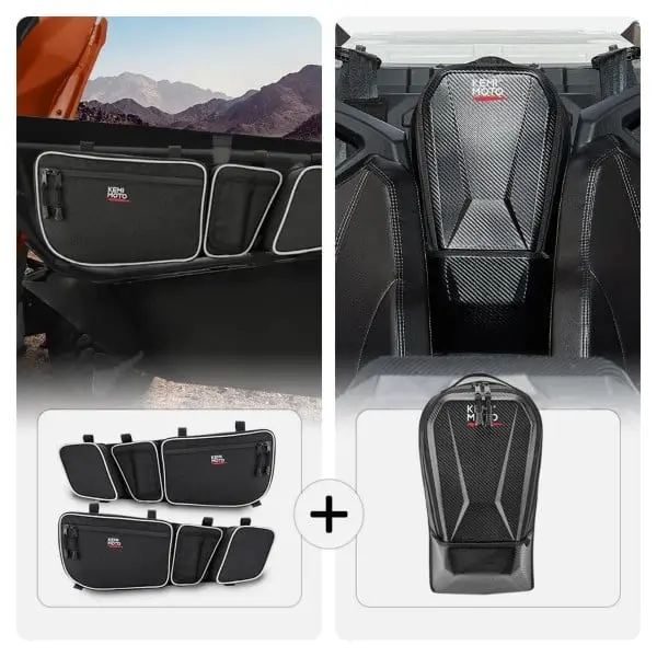 Kemimoto Can-Am Maverick X3 Front Door Bags & Center Storage Bag 1
