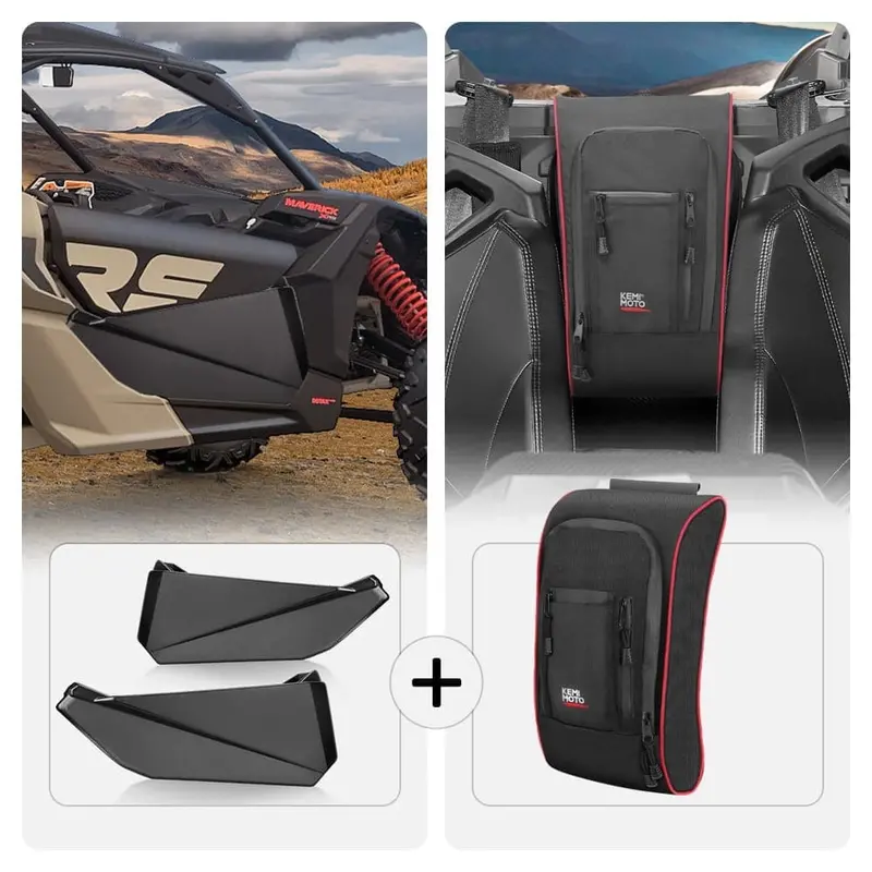 Kemimoto Can-Am Maverick X3 Front Lower Door Inserts & Console Storage Bag 2