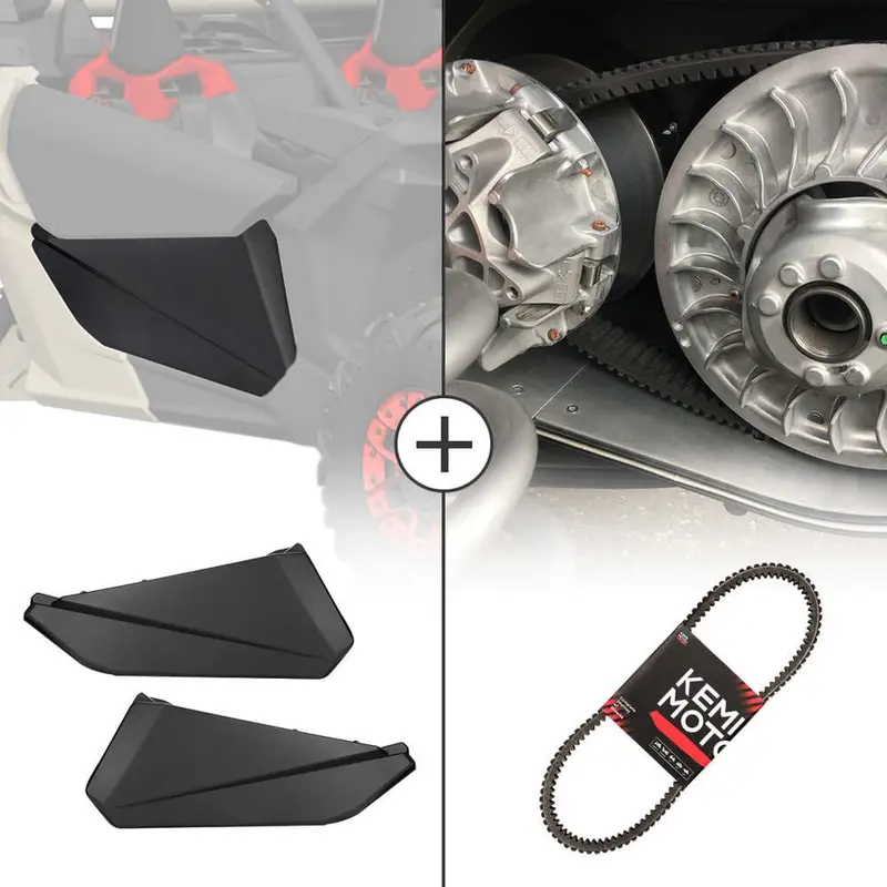 Kemimoto Can-Am Maverick X3 Front Lower Door Inserts & Heavy Duty Belts 1