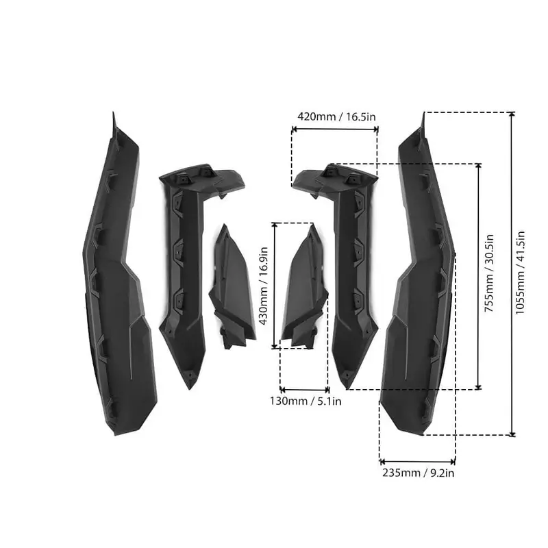 Kemimoto Can-Am Maverick X3 Front Lower Door Inserts & Mud Fender Flares 2