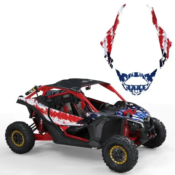 Kemimoto Can-Am Maverick X3 Graphic Decal With Usa Flag 1