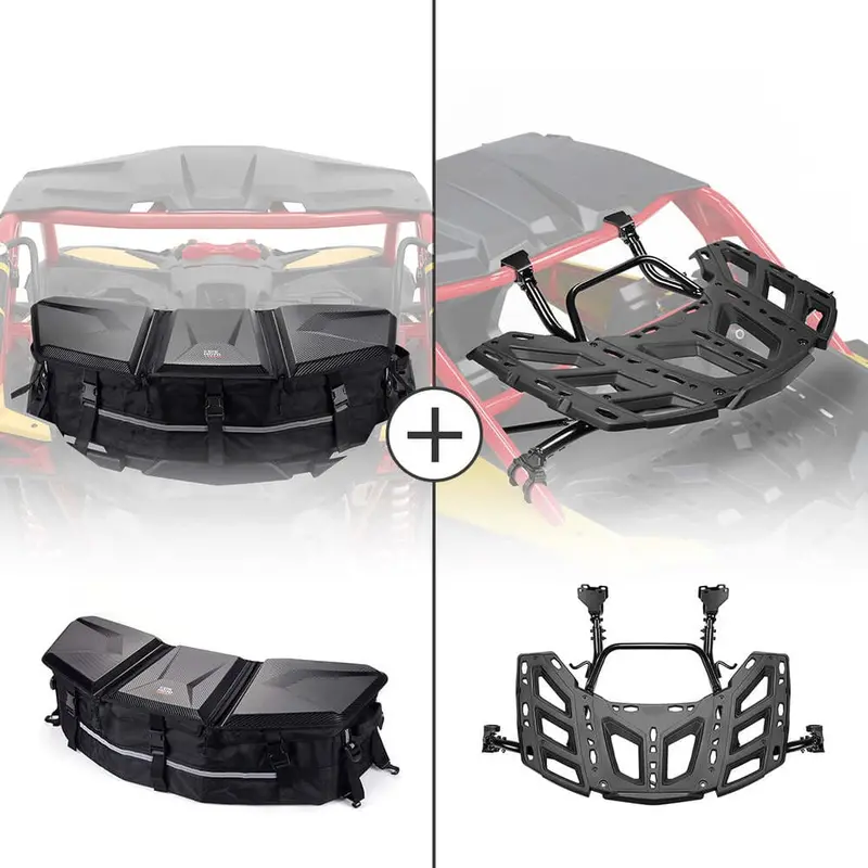 Kemimoto Can-Am Maverick X3 Linq Pivoting Rack & Rear Storage Bag 1