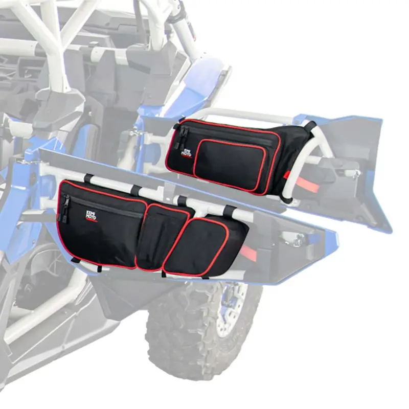 Kemimoto Can-Am Maverick X3 Max Front & Rear Door Bags - Red 1
