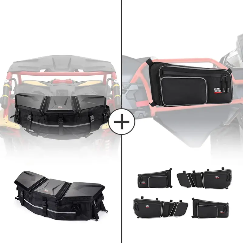 Kemimoto Can-Am Maverick X3 Max Rear Storage Bag & Door Bags 1