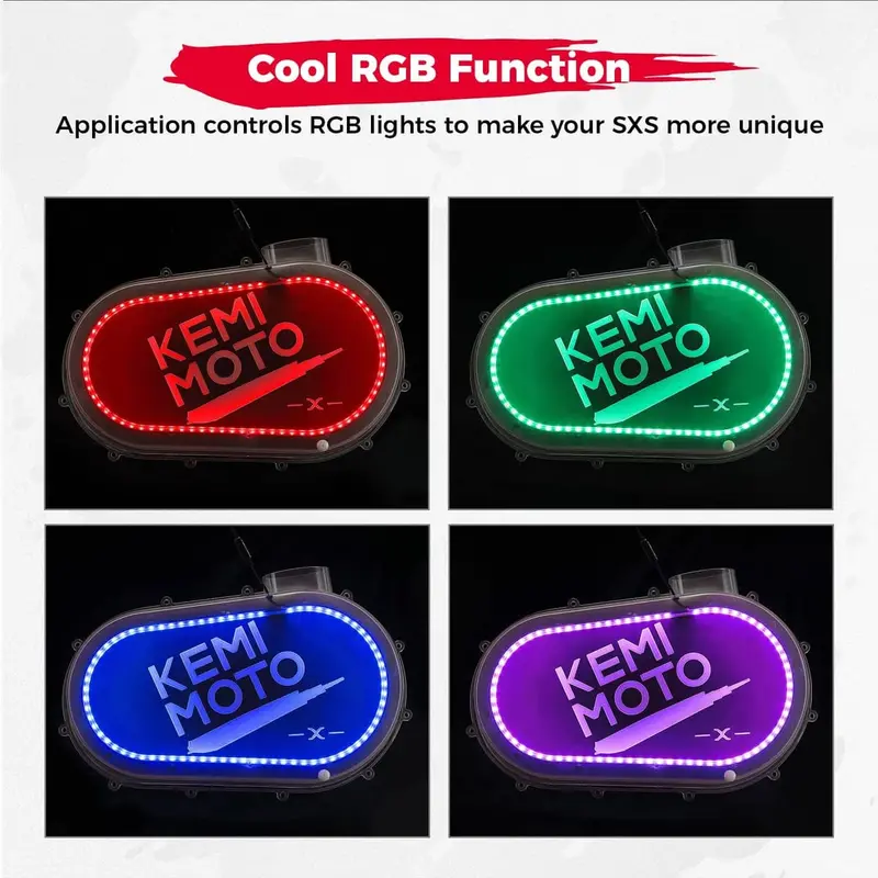 Kemimoto Can-Am Maverick X3/Max Rgb Led Strip Lights Outer Clutch Cover 2