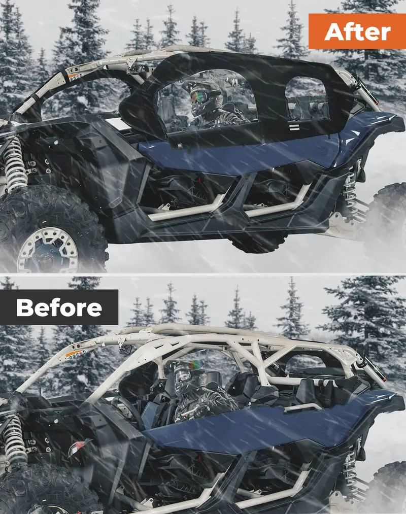 Kemimoto Can-Am Maverick X3 Max Soft Cab Enclosure Upper Doors 2