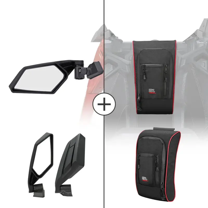 Kemimoto Can-Am Maverick X3 Side View Mirror & Console Storage Bag 1