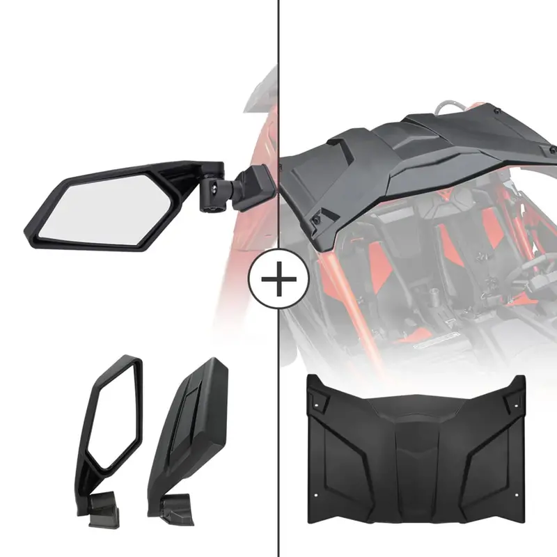Kemimoto Can-Am Maverick X3 Side View Mirror & Hard Roof 1