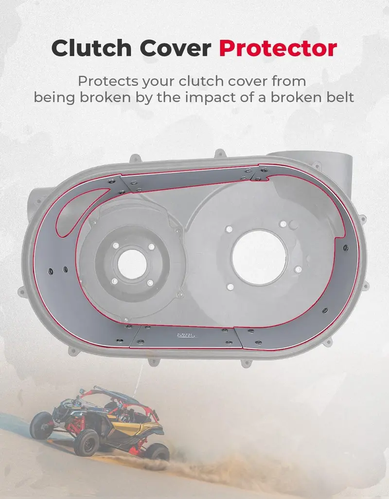 Kemimoto Can-Am Maverick X3 Stainless Steels Belt Inner Clutch Cover Guard 2