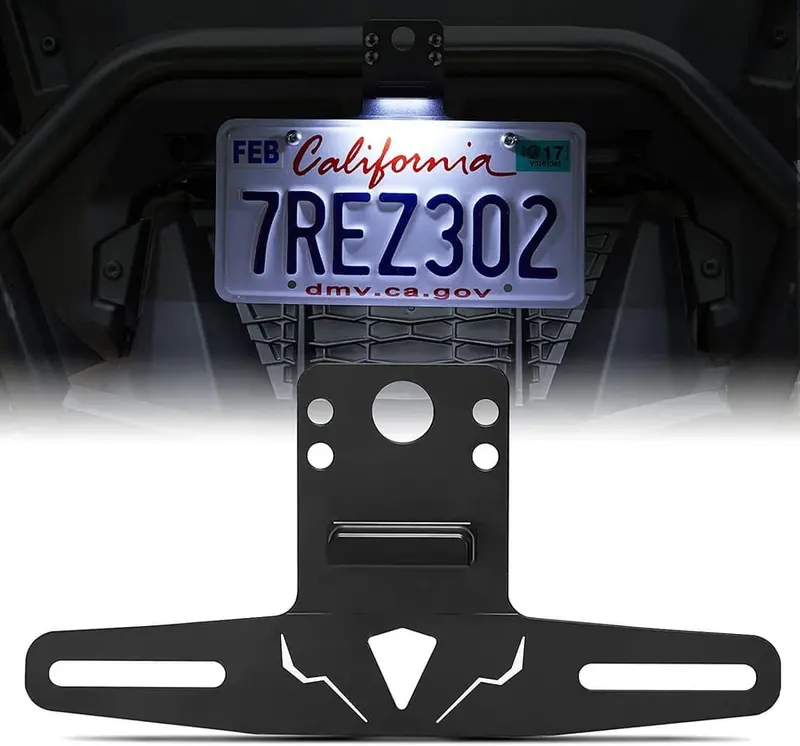Kemimoto Can-Am Maverick X3 Universal 12V Lighted License Plate Holder 1
