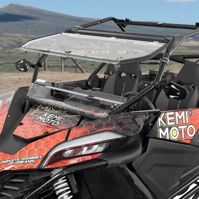 Kemimoto Cf Moto Zforce 950 Folding 2-In-1 Flip Windshield 1