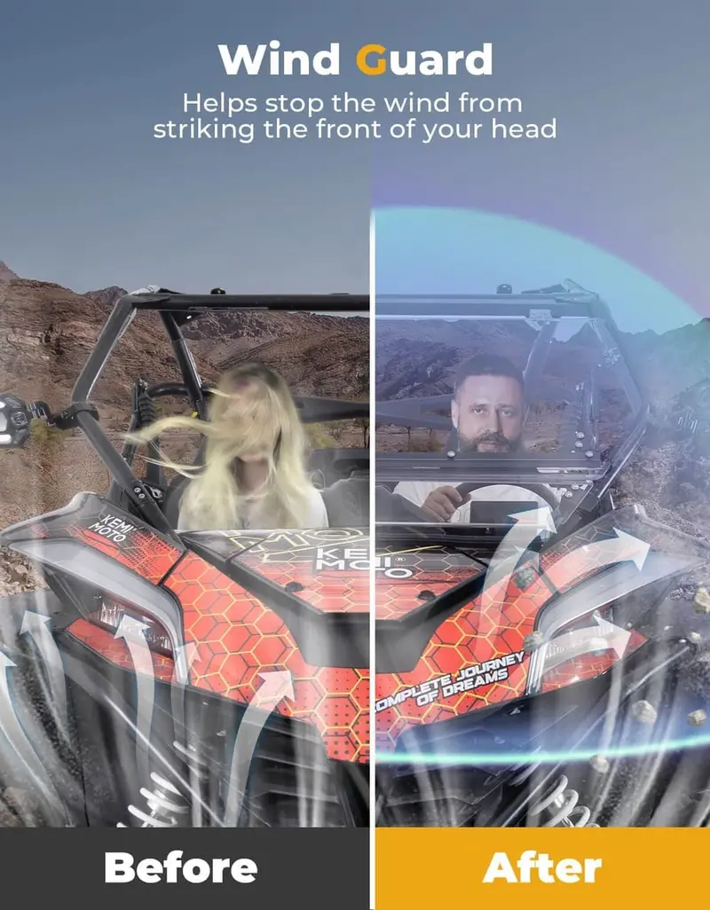 Kemimoto Cf Moto Zforce 950 Folding 2-In-1 Flip Windshield 2