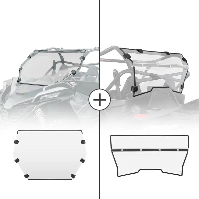 Kemimoto Cf Moto Zforce 950 Scratch Resistant Front Full & Rear Windshield 1