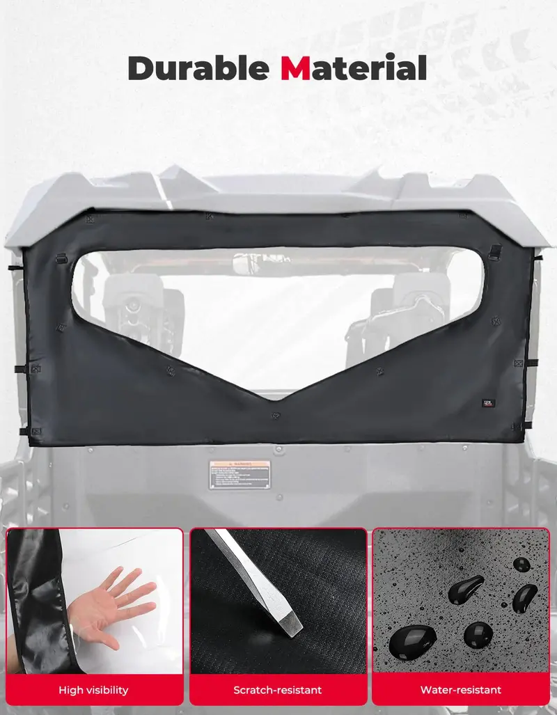 Kemimoto Honda Pioneer 1000-6 Utv Roll Up/ Down Soft Rear Window 2
