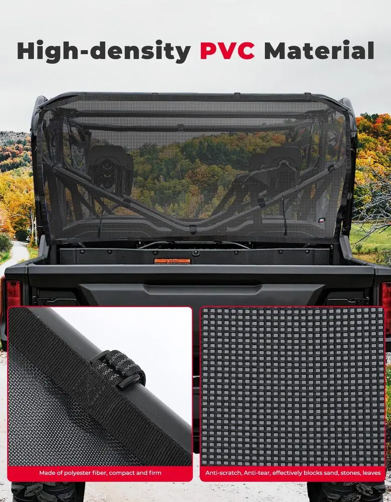Kemimoto Honda Pioneer 1000-6 Utv Soft Rear Window Net 2