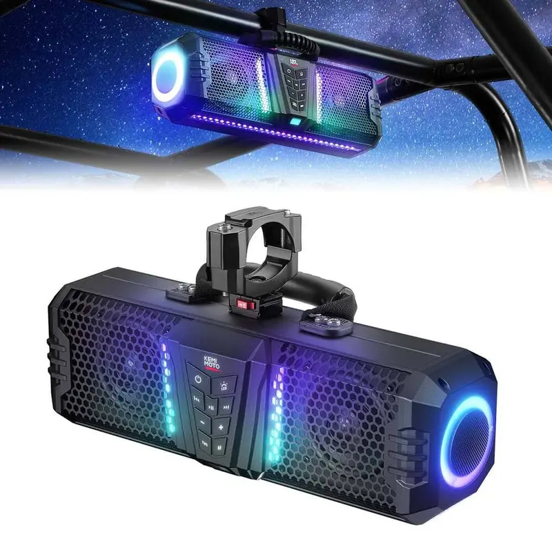 Kemimoto Midnight 40B 16'' 2-Speaker Louder Rgb Utv Sound Bar 1